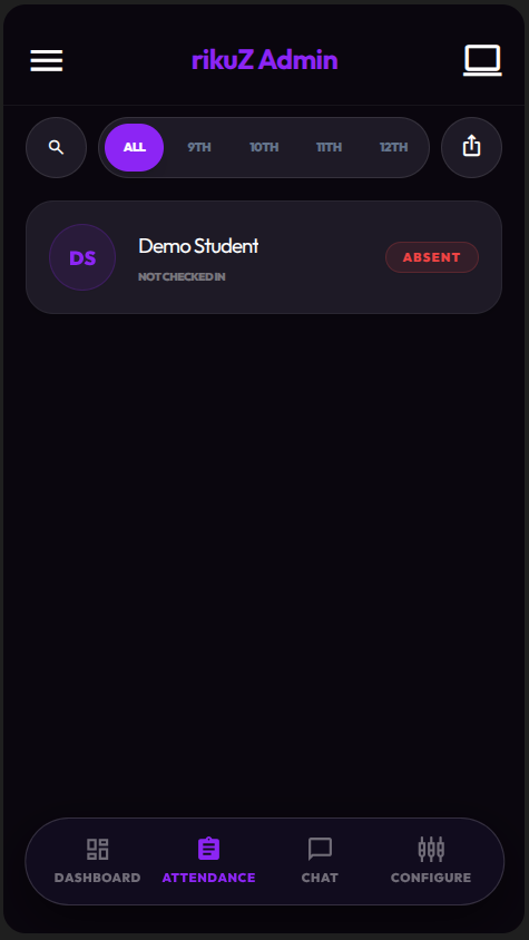 rikuZ Admin: Attendance